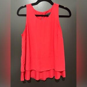 Banana Republic Hot Pink Sleeveless Blouse with Pleat and Keyhole Size S